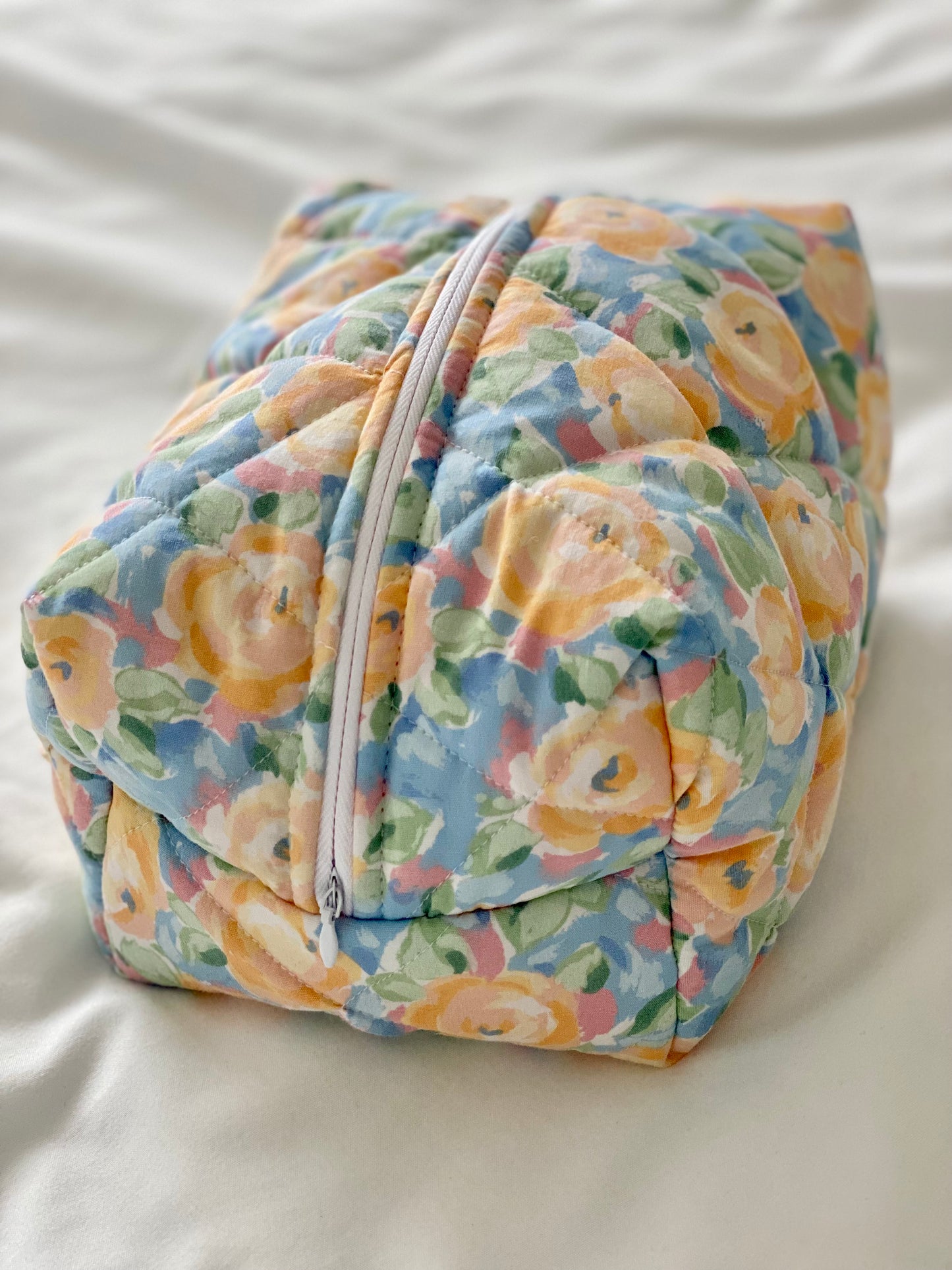 Peach, Blue & Soft Pink Makeup Bag