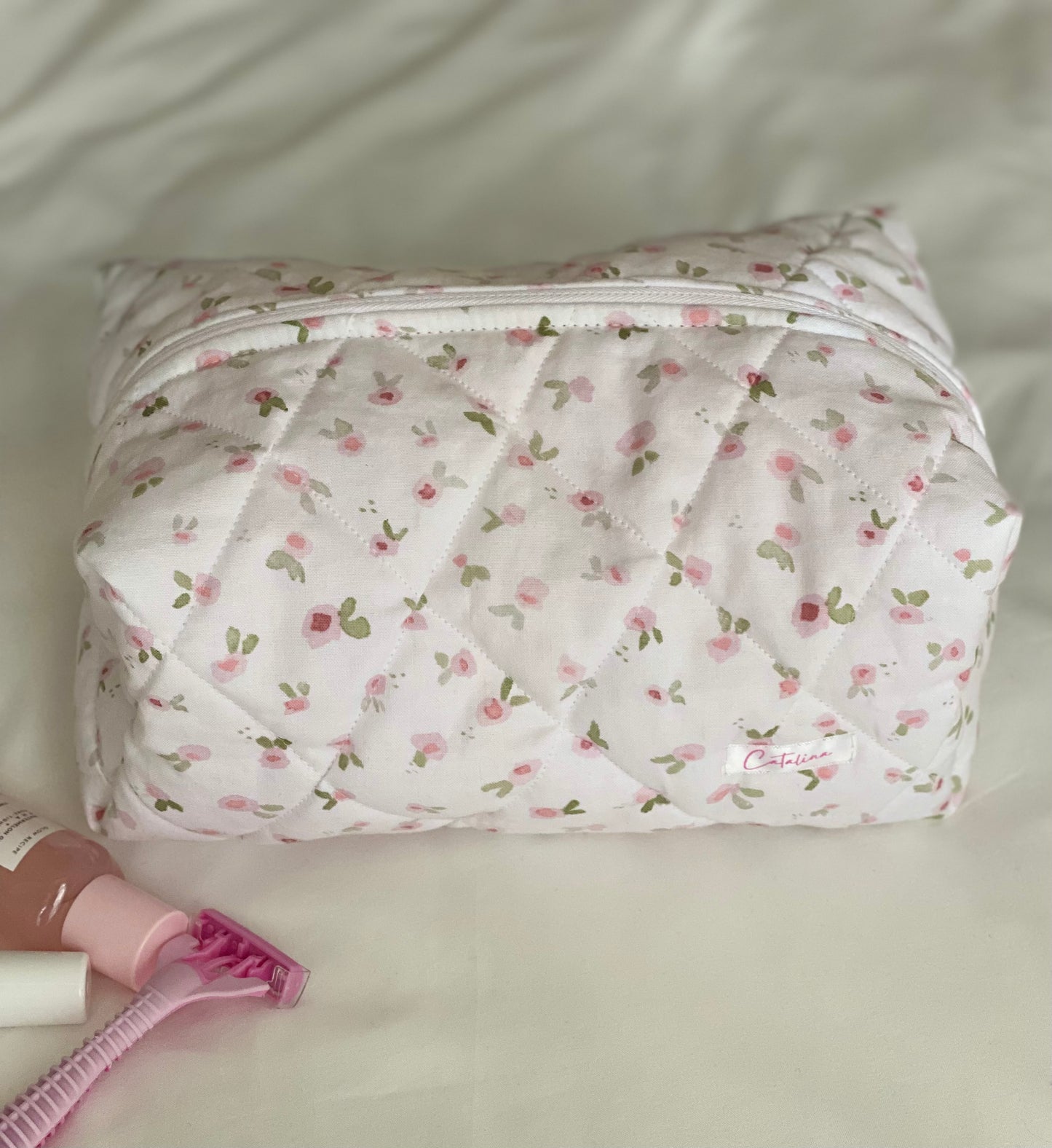 Soft Floral Beauty Bag
