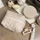 Neutral Stripe Beauty Bag