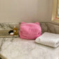 Fluffy Pink Terry Beauty Bag